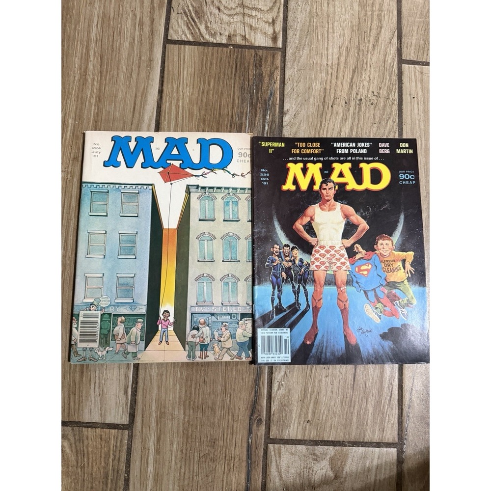 Vintage‎ 1981 MAD Magazine Issues 224 & 226, Lot of 2 comic books